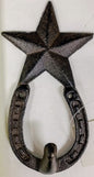 Single Lone Star Horse Shoe Wall Hooks