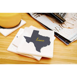 Texas - Home State - Gray on White Ceramic Coaster