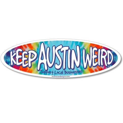 Keep Austin Weird TIE-DYE Bumper Sticker
