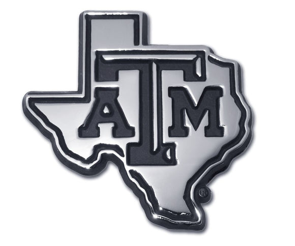 Texas A&M State Shape Chrome Emblem
