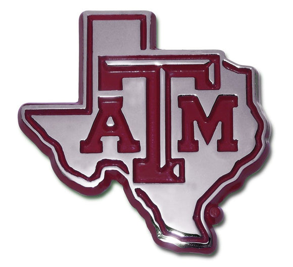 Texas A&M State Shape Maroon Emblem