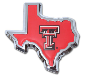 Texas Tech State Shape Chrome Emblem