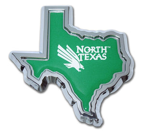 University of North Texas State Shape Chrome Emblem